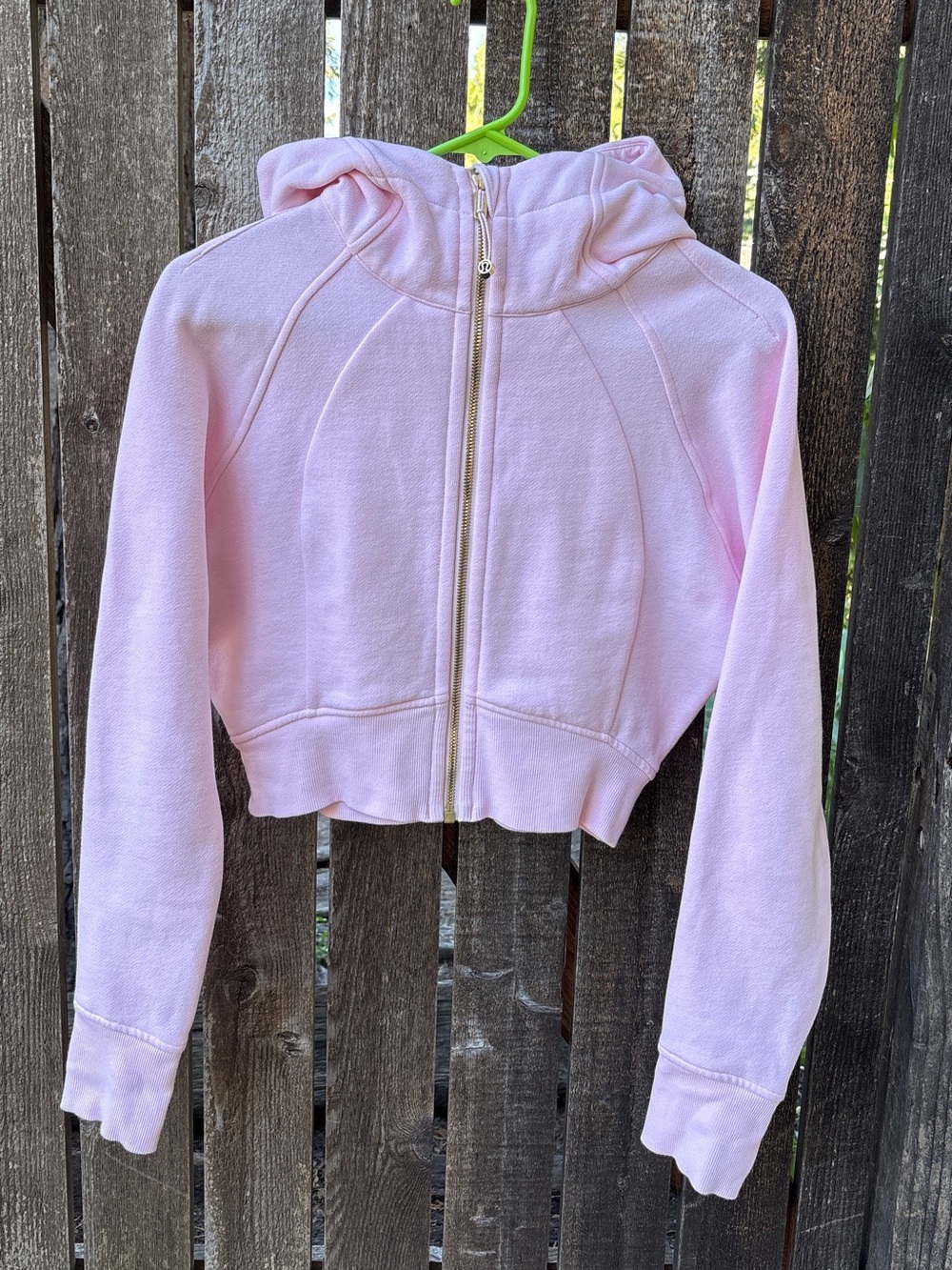 Lululemon Scuba Full Zip Cropped Hoodie In Strawberry Milkshake/Gold Sz 6